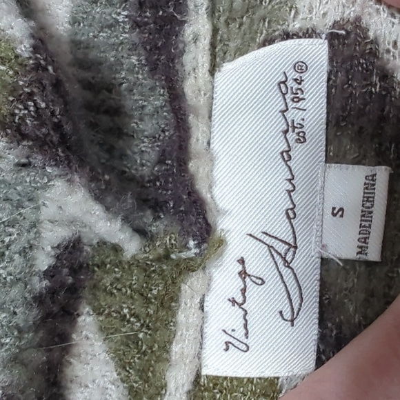 Vintage Havana Cropped Waffle Thermal Sweatshirt Hoodie - Picture 5 of 6